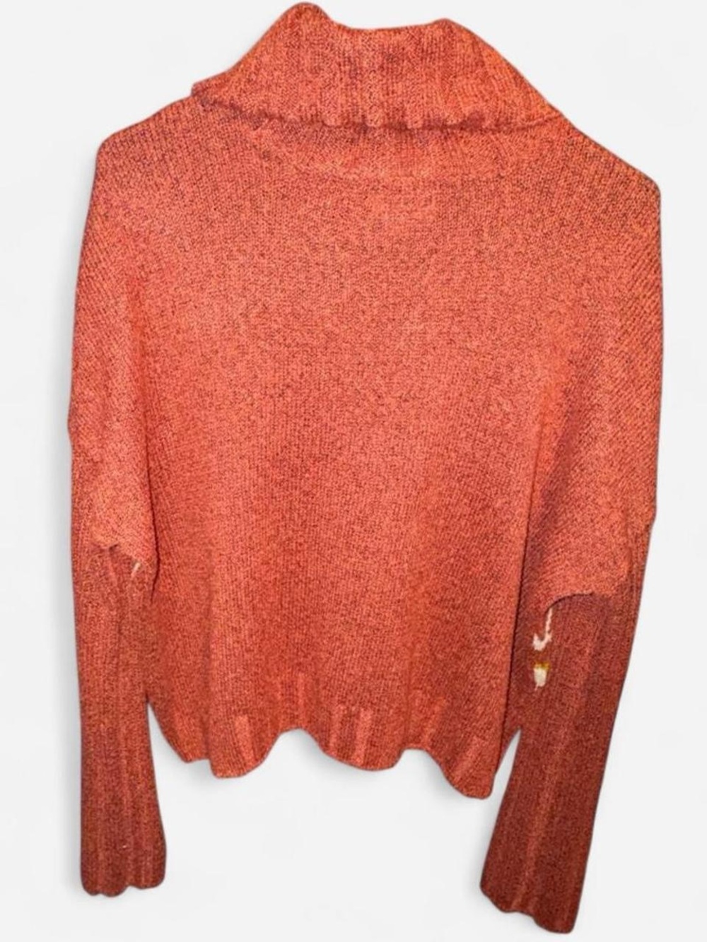 Burnt Orange Fair Isle Geometric Cowl Neck Knit - Picture 5 of 6